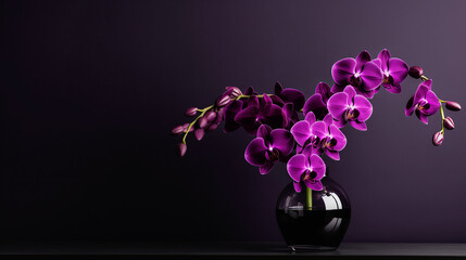 purple orchid bouquet in a vase  , Generative AI