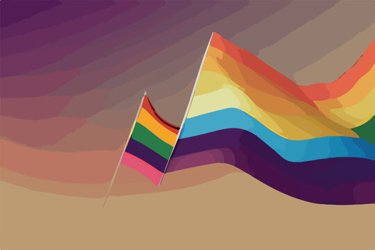 Abstract and artistic representation of the LGBT flag, emphasizing the support and solidarity within the community