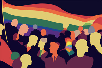 Abstract and creative illustration of LGBT people, capturing the essence of unity and resilience