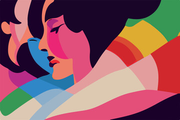 Creative vector design of LGBT people, showcasing unity and pride