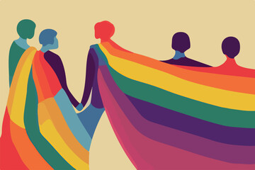 Expressive representation of LGBT people, emphasizing community and inclusion