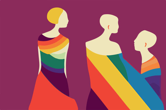 Unique and vibrant vector design featuring LGBT individuals in a diverse and supportive environment