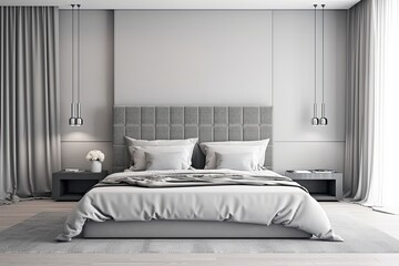 modern bedroom interior in gray tones bedroom mock up 