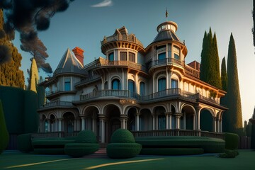 Fototapeta premium imagine, surreal mansions - generative ai