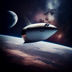 Naklejka na ściany i meble Spaceship in space