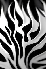 Monochrome Patterned Zebra Art Illustration