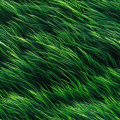 Seamless Tile of Fresh Grass on a White Background - Generative AI.