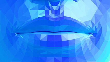 Obraz premium 3d illustration of the female lips low poly style