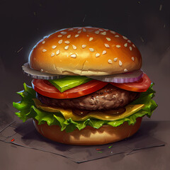 Hamburger, Fastfood, AI