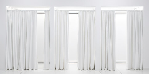 Set of changing rooms on white background - Generative AI