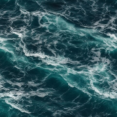 Fototapeta na wymiar Seamless Tile of Turbulent Ocean Water - Generative AI.