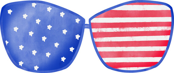 Fototapeta premium 4th of July gnome watercolor clipart