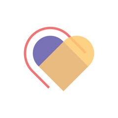 heart icon flat on white background