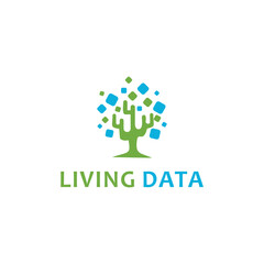 abstract living data logo design