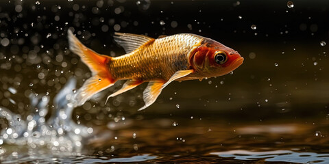 Obraz na płótnie Canvas fish jumping to water