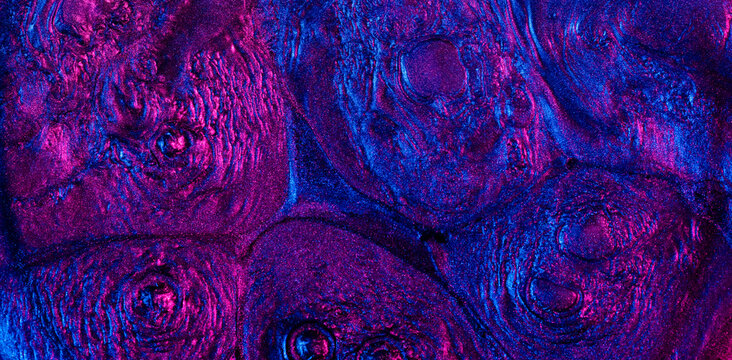 Ferrofluid illuminated with neon light