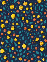 sun seamless patterns rainbow theme Generative AI
