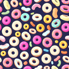 donuts seamless patterns Generative AI