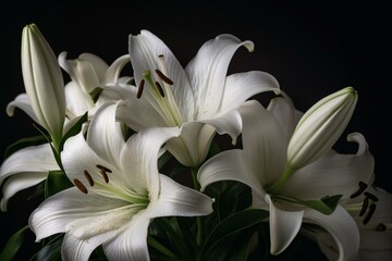 White lilies produced through innovative means. Generative AI