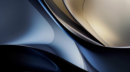 abstract background with smooth lines in blue and beige color Generative ai