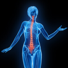 3D Rendered Medical Illustration of Female Anatomy - Skeletal System.