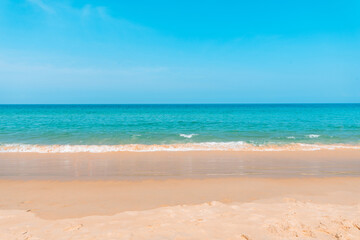 Fototapeta na wymiar Beach, sea and sky at a sunny day on a tropical island