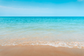 Fototapeta na wymiar Beach, sea and sky at a sunny day on a tropical island