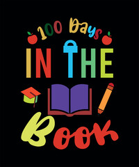 100 Days in The Book T-shirt Design 