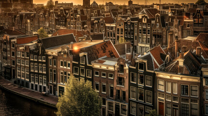 Amsterdam. Breathtaking travel destination place. Generative AI