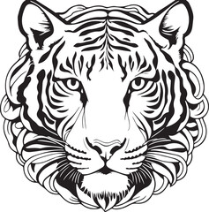 handdrawing tiger mandala illustration