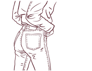 illustration of a model in jeans vector for card decoration illustration