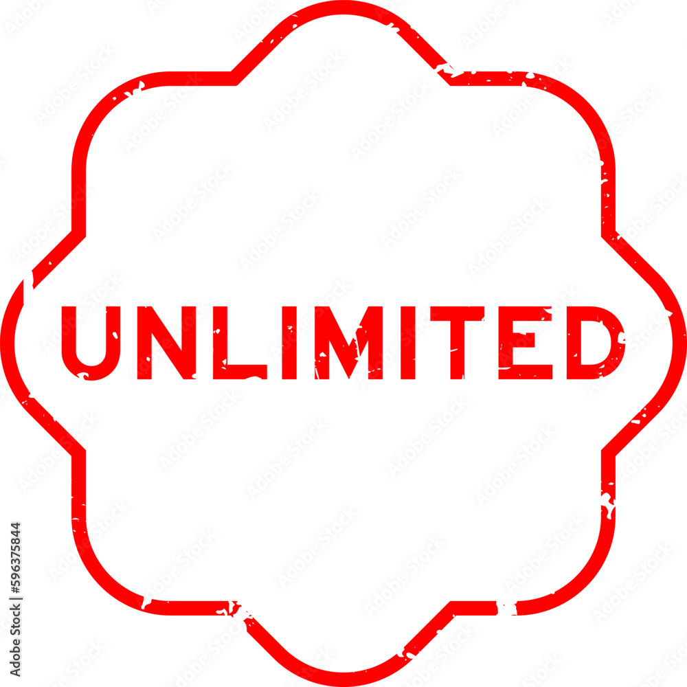 Canvas Prints Grunge red unlimited word rubber seal stamp on white background