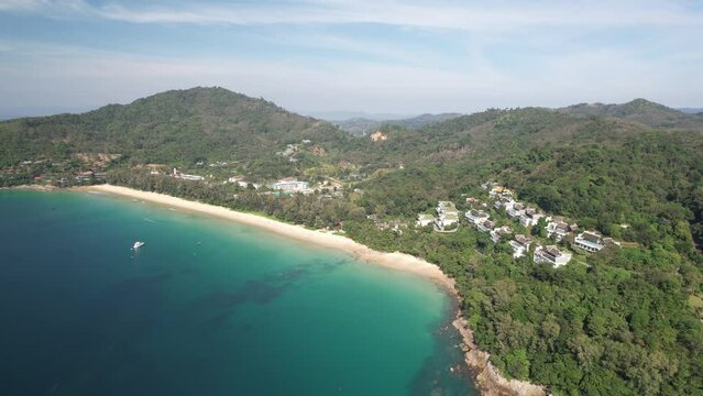 4K Aerial Drone Footage Nai Thon Beach, Thalang, Phuket, Thailand