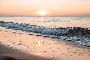 sunrise and beautiful wave