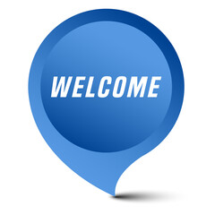 Colorful vector flat design banner welcome. This sign is well adapted for web design.