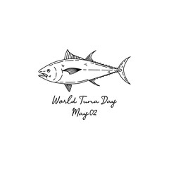 line art of world tuna day good for world tuna day celebrate. line art. illustration.