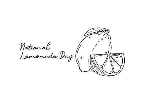 line art of national lemonade day good for national lemonade day celebrate. line art. illustration.