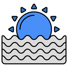 A perfect design icon of ocean sunset 