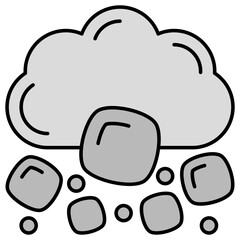 A premium download icon of cloud hail