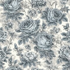 Vintage floral seamless pattern background, generative ai