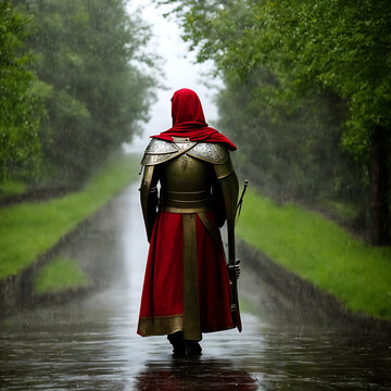 A indian warrior in the rain [IA Generativa]