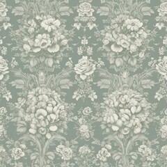 Vintage floral seamless pattern background, generative ai