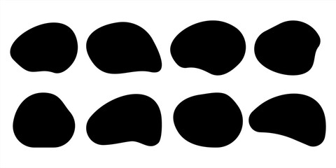Abstract liquid black blotch shapes set - obrazy, fototapety, plakaty