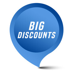 Colorful vector flat design banner big discounts. This sign is well adapted for web design.