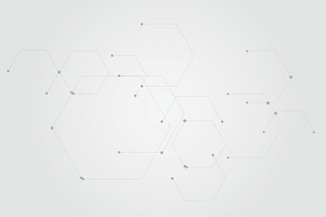  Technology connection digital data and big data concept. Abstract lines and dots connect background vector