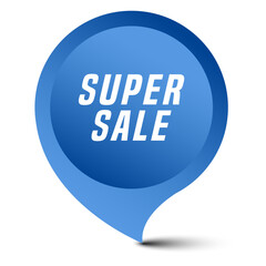 Colorful vector flat design banner super sale. This sign is well adapted for web design.