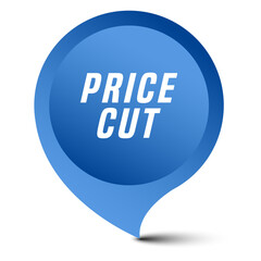 Colorful vector flat design banner price cut. This sign is well adapted for web design.