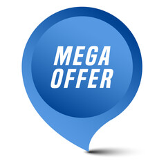 Colorful vector flat design banner mega offer. This sign is well adapted for web design.