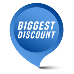 Colorful vector flat design banner biggest discount. This sign is well adapted for web design.