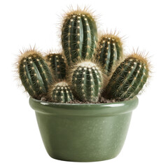 green cactus isolated on white